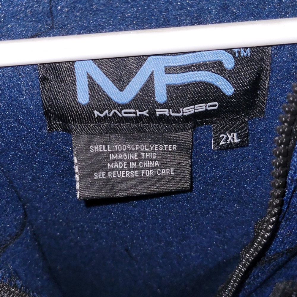 Mack Russo full zip fleece hoodie men's NEW NWT hooded sweatshirt jacket 2X - Picture 3 of 4